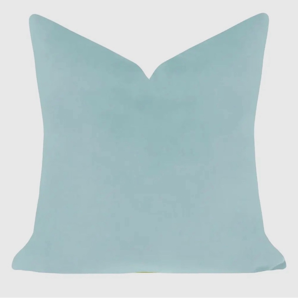 Laura Parks Euro Spa Blue Solid Velvet Pillow Covers (set of )